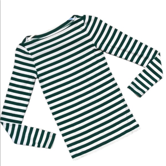 GAP Tops - GAP Green & White Striped Long Sleeve Shirt